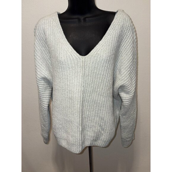 Pink Republic  Light Blue Pullover Knit Sweater Women XL Soft V Neck - Picture 1 of 9